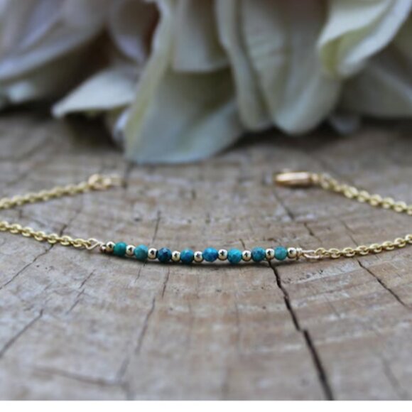 NWT - Gold Fill Chrysocolla Bracelet - Picture 3 of 5